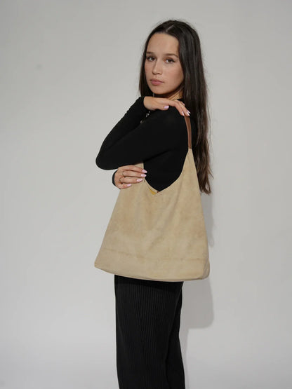 Leren Schouder tas van Zacht Suede Leer