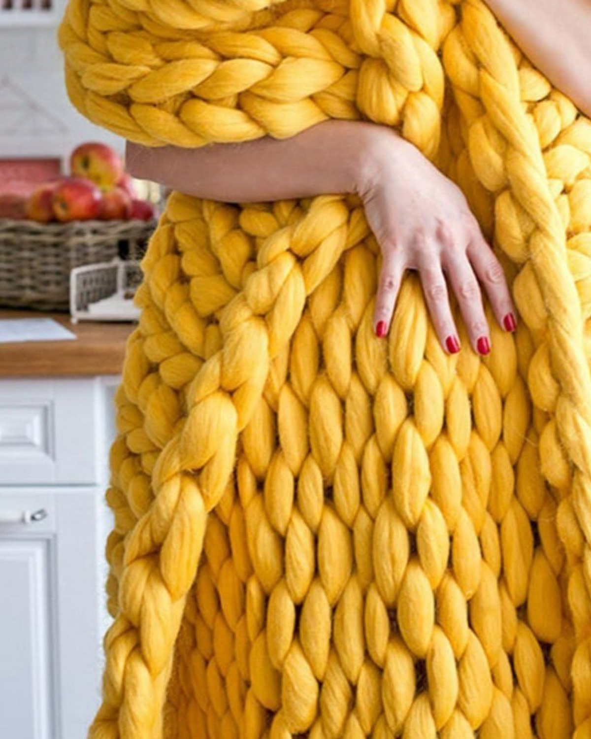 Handgebreid Chunky Plaid – Dik Gebreide Deken in Zachte Chenille voor Bank en Bed