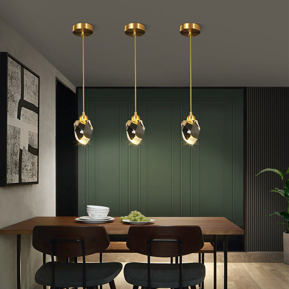 Hanglamp Glas Metaal Goud Verstelbaar Eettafel Woonkamer Keukeneiland Druppelvorm Designlamp Sfeerverlichting