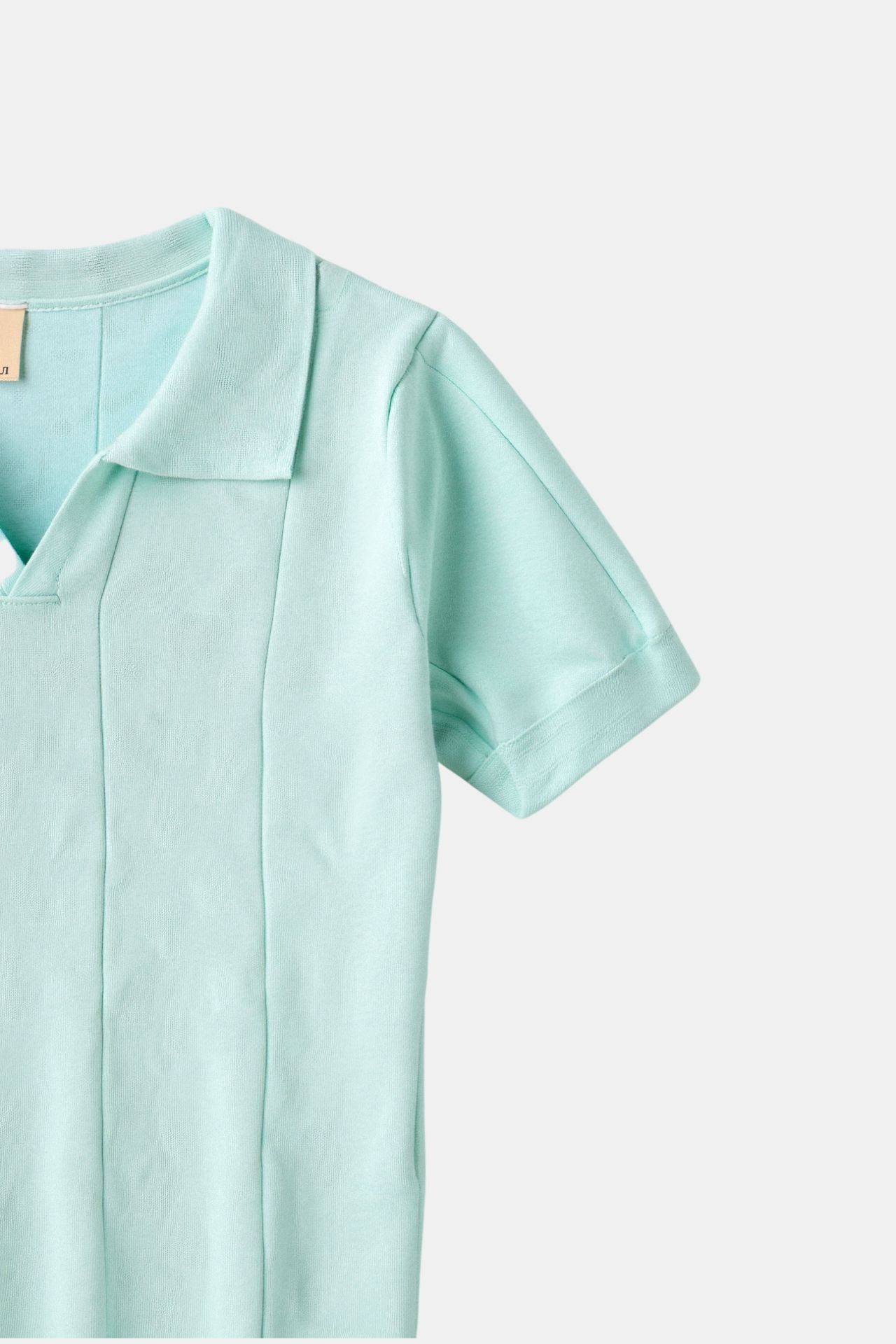 Mintgroene Polo Klassieke Strik Stijl
