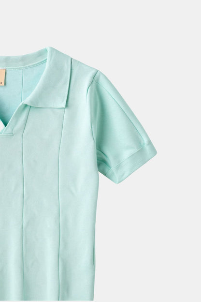 Mintgroene Polo Klassieke Strik Stijl