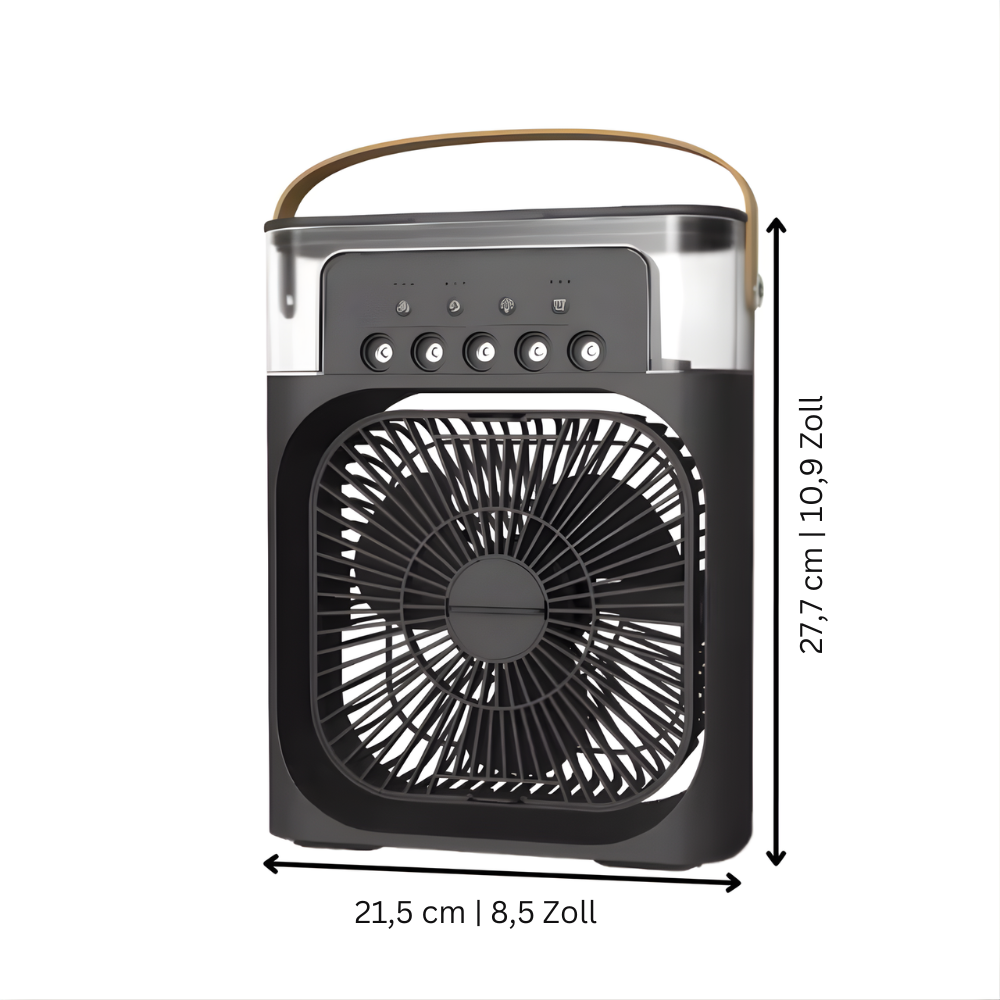 Draagbare Luchtkoeler met Luchtbevochtiger USB Tafelventilator 21,5 cm voor Thuis Kantoor Koeling Zomer