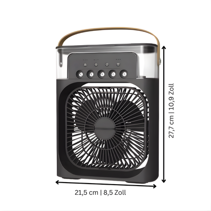 Draagbare Luchtkoeler met Luchtbevochtiger USB Tafelventilator 21,5 cm voor Thuis Kantoor Koeling Zomer