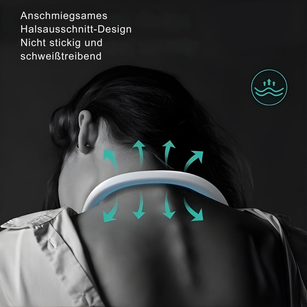 Draagbare Nekventilator | Oplaadbaar, Handenvrij, 3 Snelheden