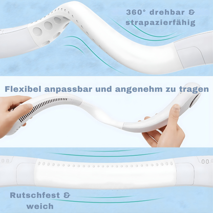 Draagbare Nekventilator | Oplaadbaar, Handenvrij, 3 Snelheden