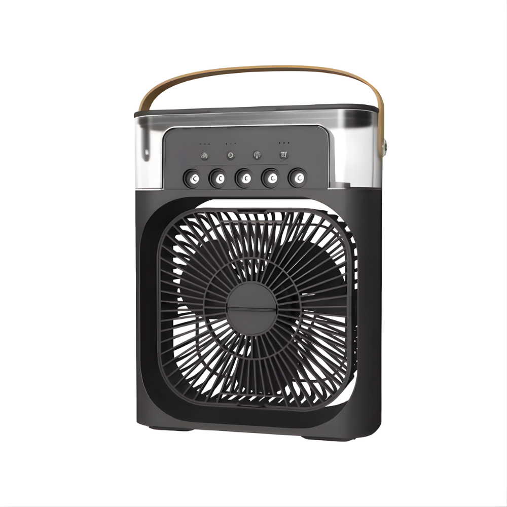 Draagbare Luchtkoeler met Luchtbevochtiger USB Tafelventilator 21,5 cm voor Thuis Kantoor Koeling Zomer