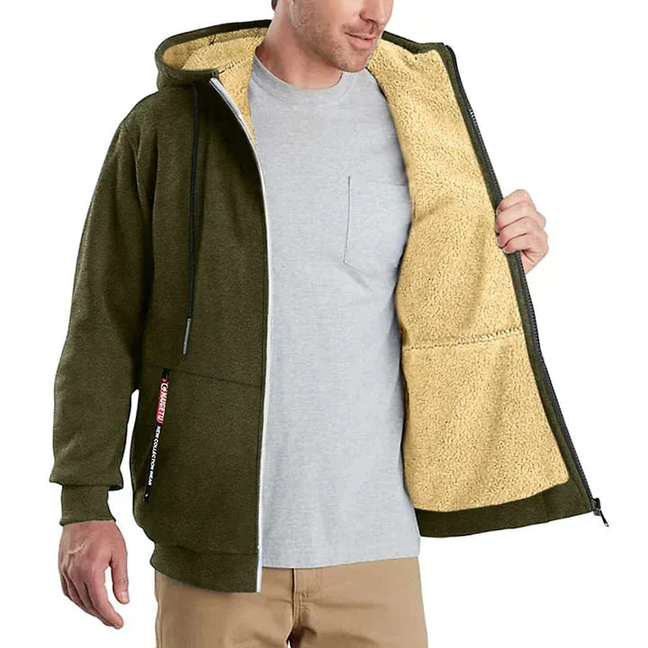 Heren Fleece Hoodie met Rits Warm en Zacht