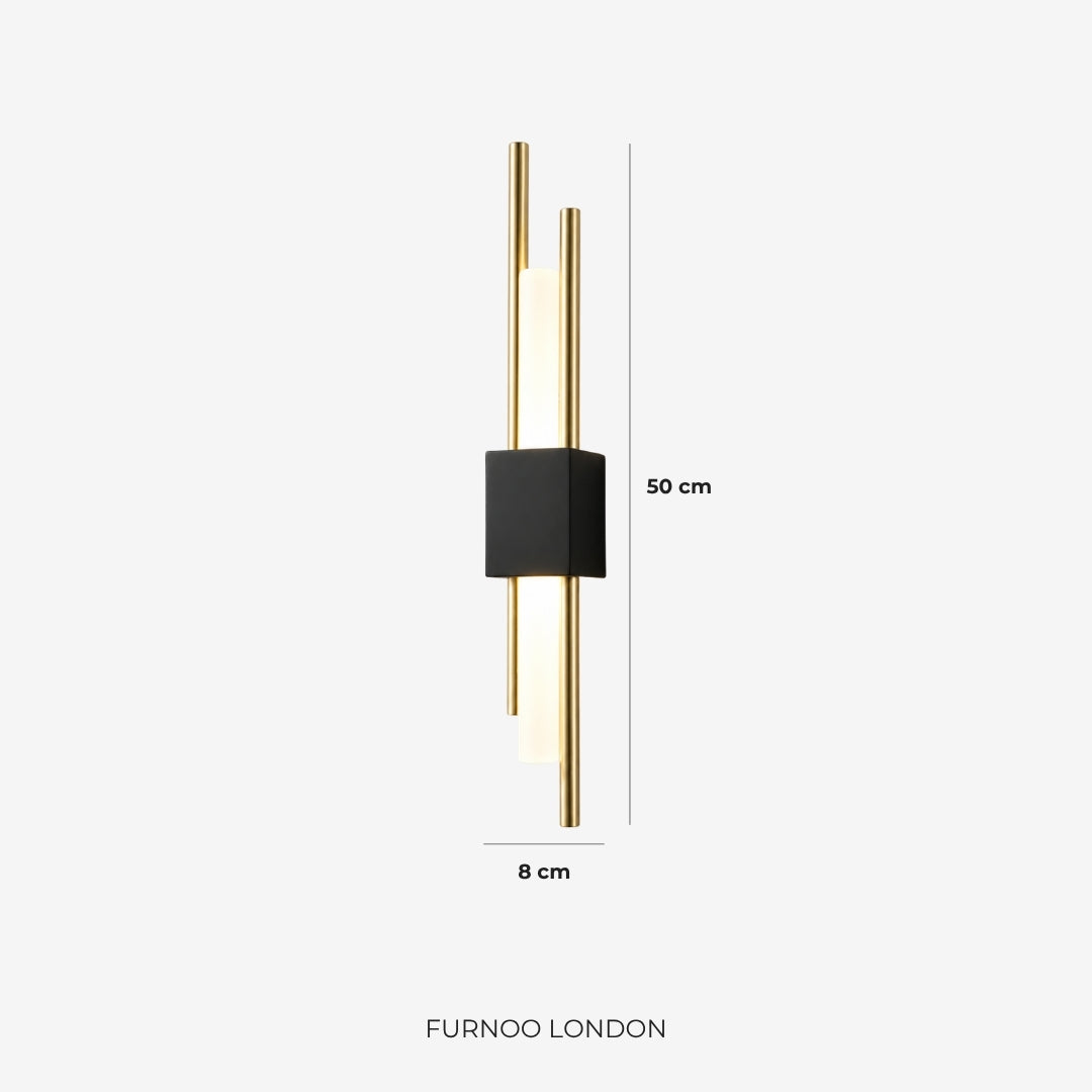 Scandinavische Minimalistische Wandlamp – Modern Verticaal Design met Gerichte LED-Verlichting – Zwart Goud