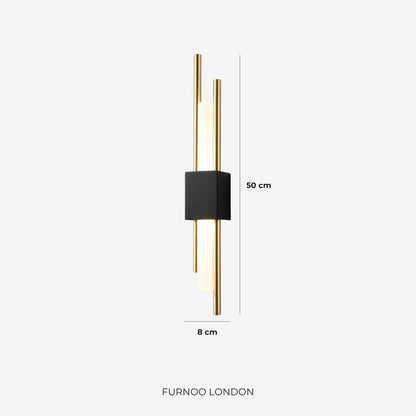 Scandinavische Minimalistische Wandlamp – Modern Verticaal Design met Gerichte LED-Verlichting – Zwart Goud