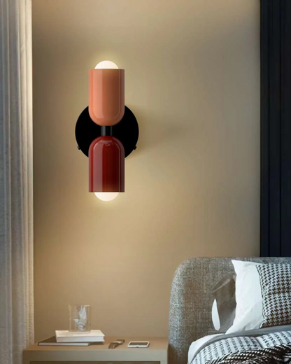Wandlamp Dubbele Ronde Kap Zwart Frame Warm Sfeerlicht Slaapkamer Woonkamer Gang Minimalistische Wandverlichting Modern Japandi Scandinavisch Interieur