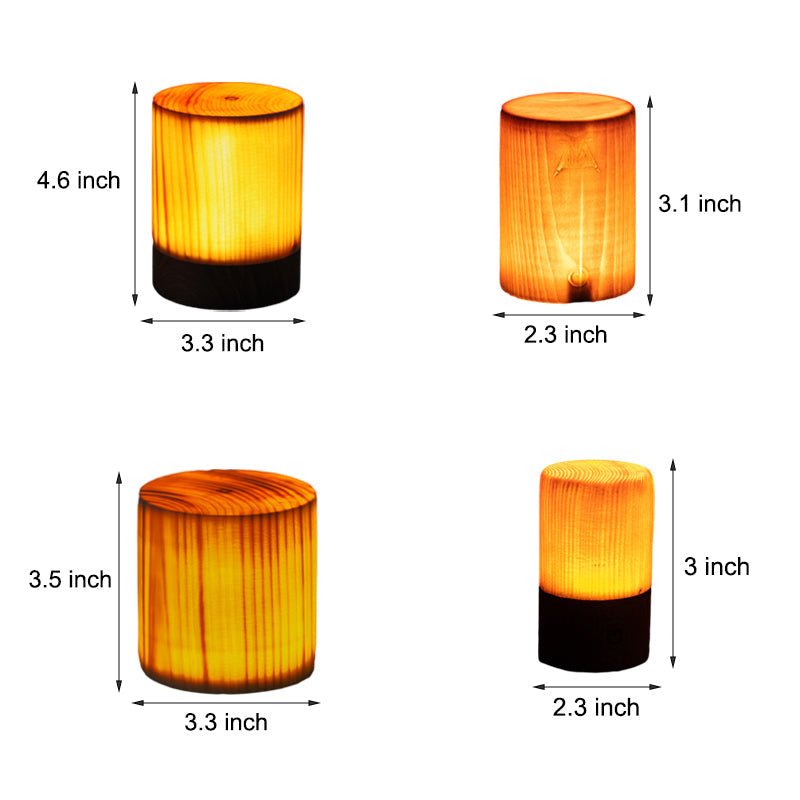 Oplaadbare LED Tafellamp met Touch Control en Houtnerf – Draadloos Stemmingslicht voor Slaapkamer & Bureau