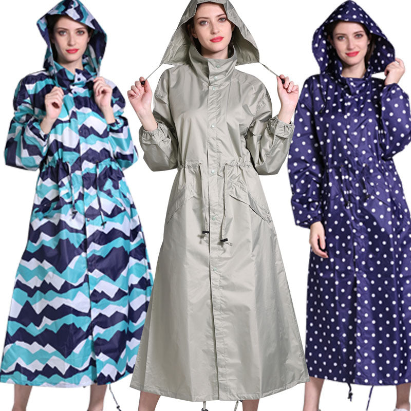 Dames Regenjas Lange Lichtgewicht Met Leuke Print