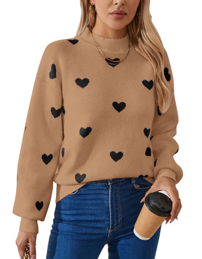Dames Trui Zachte Hartjes Reggy Stijlvolle Look → Dames Trui met Hartjes Zachte Stof Reggy Stijl