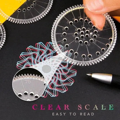 22-Delige Spirograaf Liniaalset voor Creatief Tekenen – Geometrische Patronen & Kaartenontwerp – ABS Kunststof Tekeninstrument voor Kinderen en Volwassenen