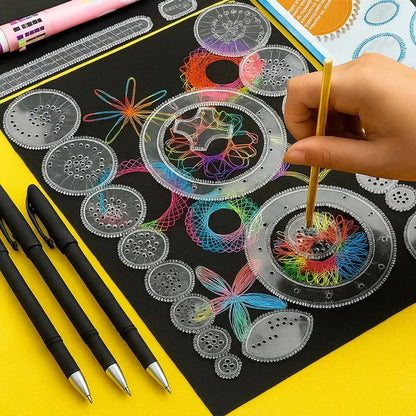 22-Delige Spirograaf Liniaalset voor Creatief Tekenen – Geometrische Patronen & Kaartenontwerp – ABS Kunststof Tekeninstrument voor Kinderen en Volwassenen