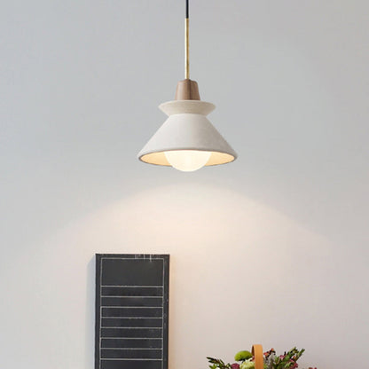 Betonnen Kom Hanglamp Wit Cementlook Eettafel Verlichting Minimalistisch Design Modern Interieur