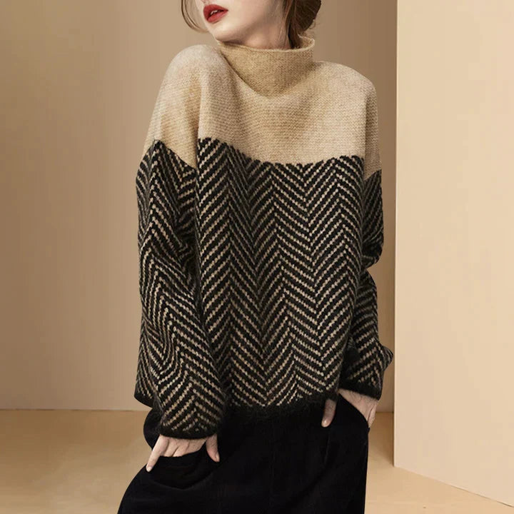 Bruine Trui met Elegante Casual Look - StudioMarella