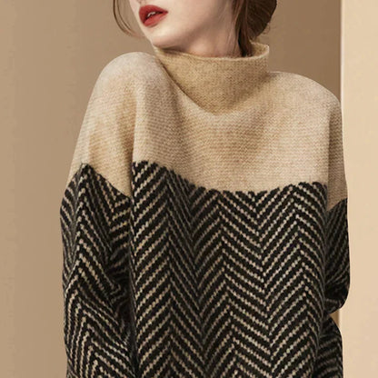 Bruine Trui met Elegante Casual Look
