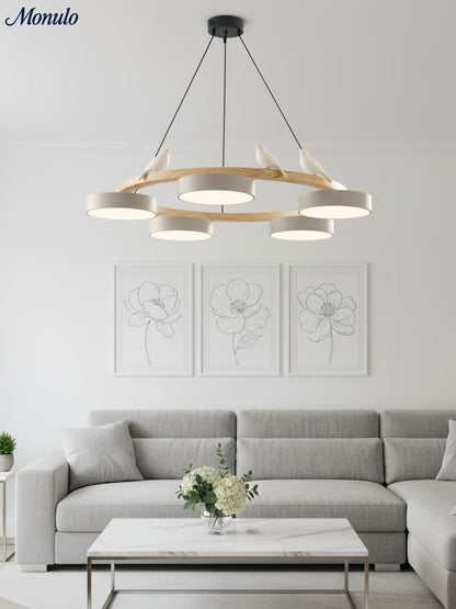 Decoratieve Vogelkroonluchter met Gekleurde Cirkels voor Eetkamer en Woonkamer
