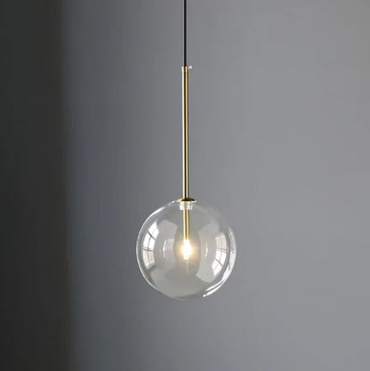 Glazen Hanglamp Bol Messing Chroom Zwart Modern Design Warm Wit 3000K 15cm 20cm 25cm Plafondverlichting Eetkamer