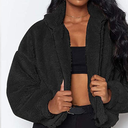 Dames Faux Fur Jas Warm Bruin Teddy Stijl