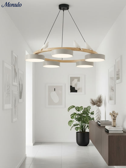 Decoratieve Vogelkroonluchter met Gekleurde Cirkels voor Eetkamer en Woonkamer