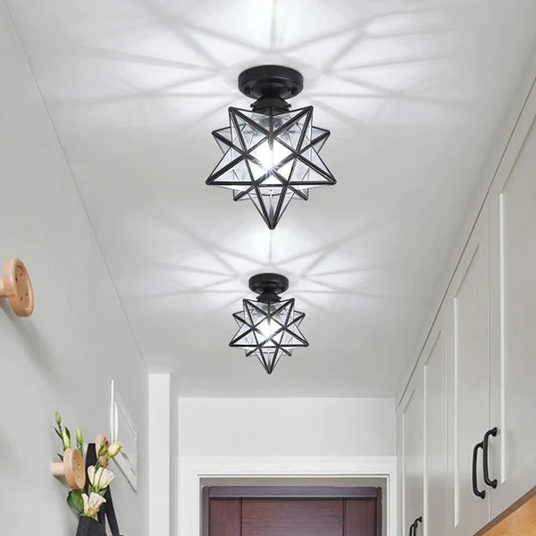 Pinlo stervorm plafondlamp E27 goud hal slaapkamer verlichting geometrisch design plafondlamp modern klassiek compact 20 cm