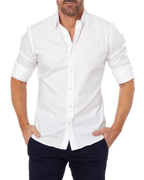 Heren Overhemd Slim Fit Stretch met Ritssluiting