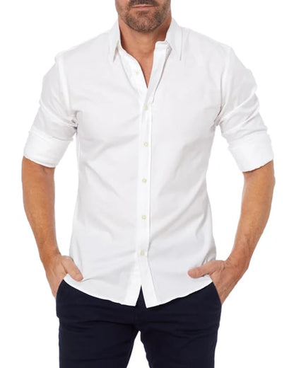 Heren Overhemd Slim Fit Stretch met Ritssluiting