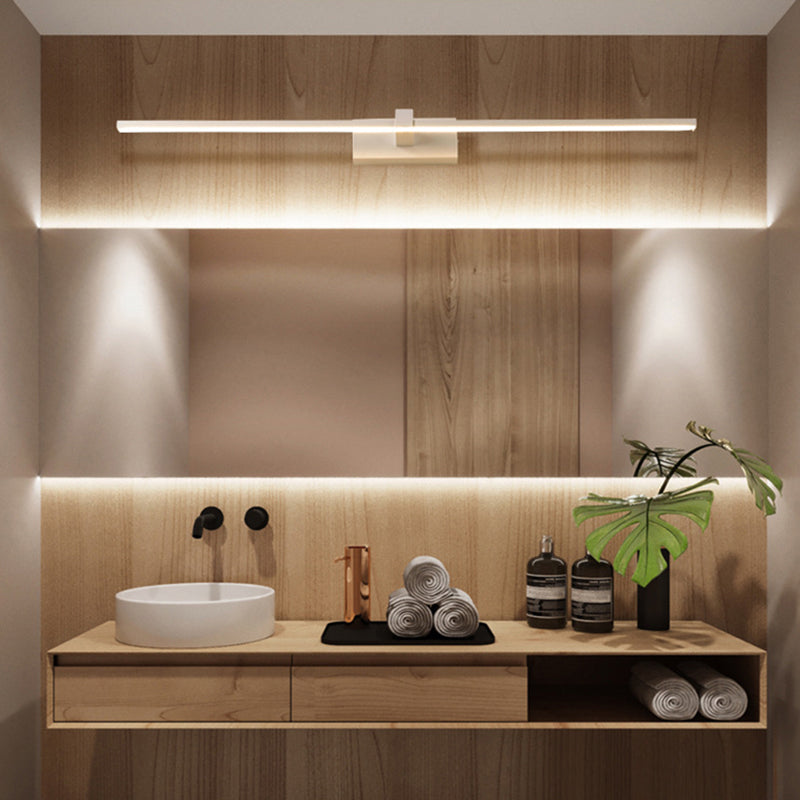 Minimalistische Lineaire LED Wandlamp Metaal Mat Zwart of Wit voor Badkamer Spiegel Strakke Verlichting Modern Design