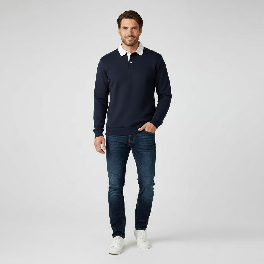 Herensweater Klassieke Polokraag Zacht en Comfortabel - StudioMarella