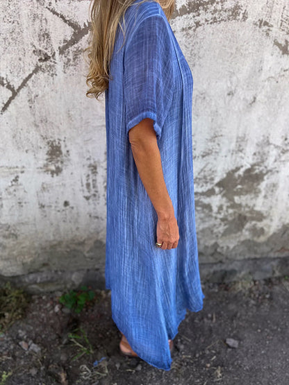 Midi-jurk V-hals Zomerjurk Voor Vrouw