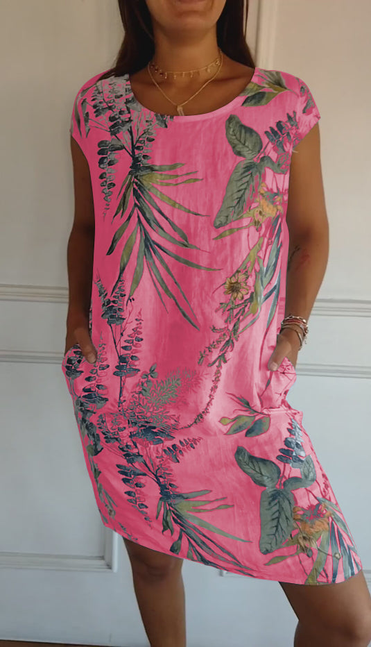 Luxe Jurk Ronde Hals Comfy Zomers Jurken voor Vrouwen