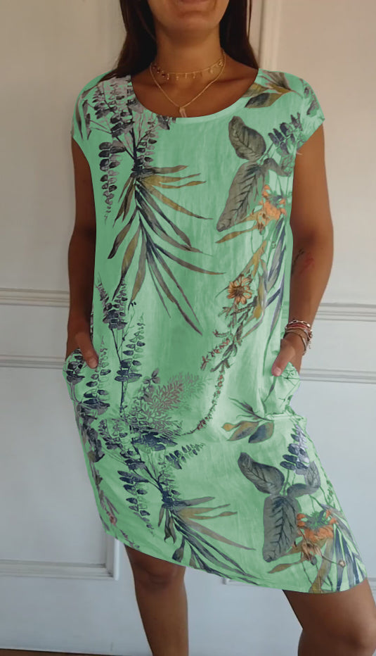 Luxe Jurk Ronde Hals Comfy Zomers Jurken voor Vrouwen