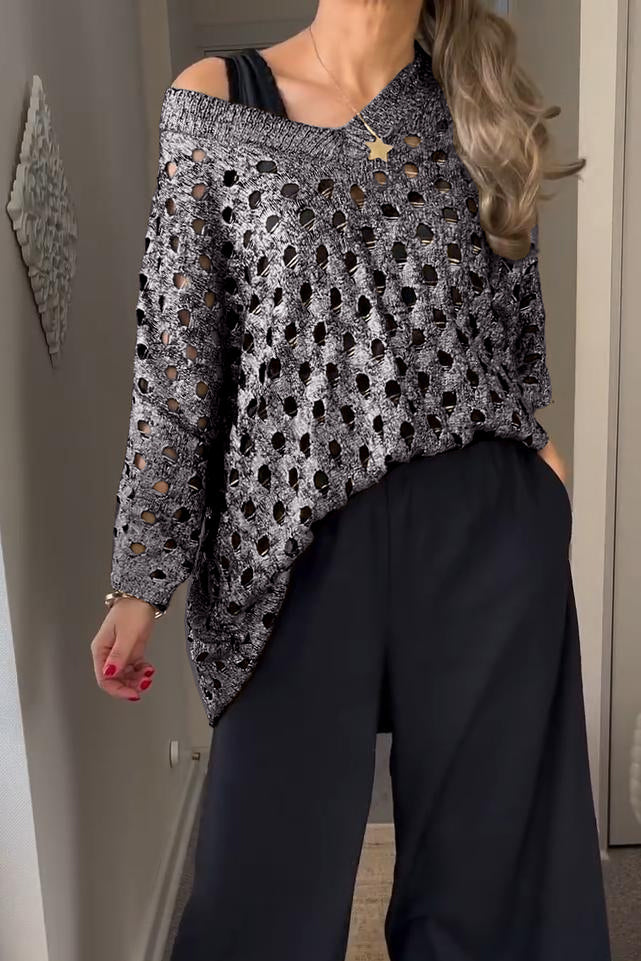 Glanzende Metallic Top voor Vrouw Zomerse Jurk