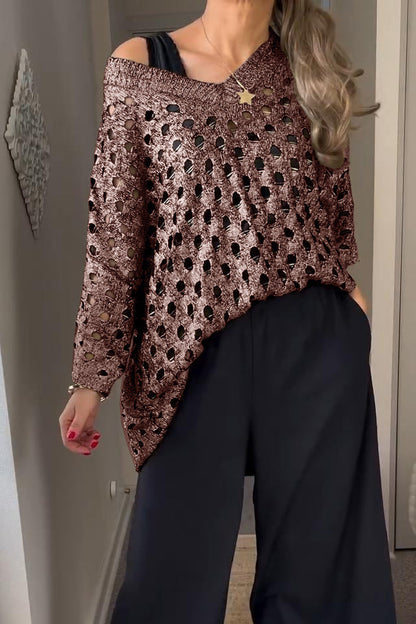 Glanzende Metallic Top voor Vrouw Zomerse Jurk