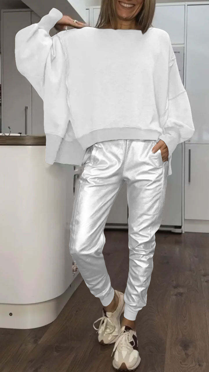 Vrouwelijk Trainingspak Comfortabel Tweedelig Sportoutfit