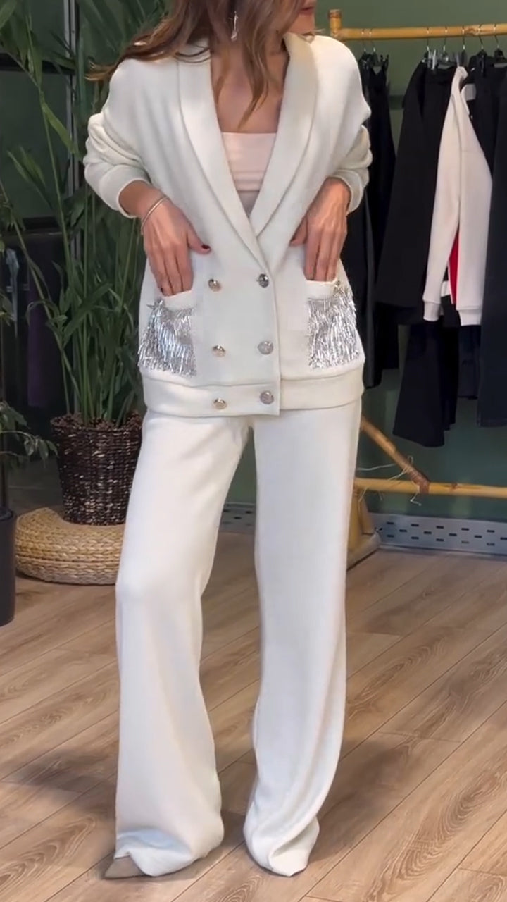 Dames Blazer Pak Tweedelig Modern Chic