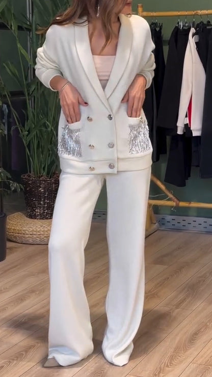 Dames Blazer Pak Tweedelig Modern Chic