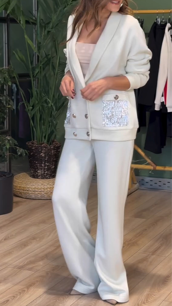 Dames Blazer Pak Tweedelig Modern Chic