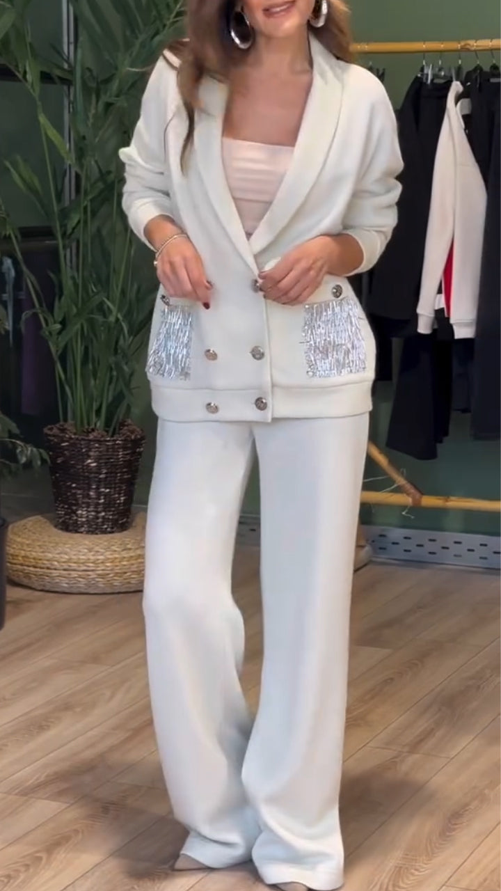 Dames Blazer Pak Tweedelig Modern Chic