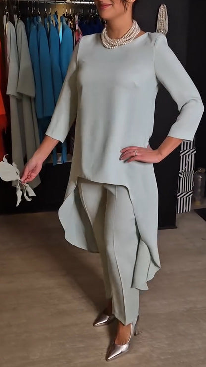 Dames Kleding Set Tweedelig Elegante Jurk en Broek