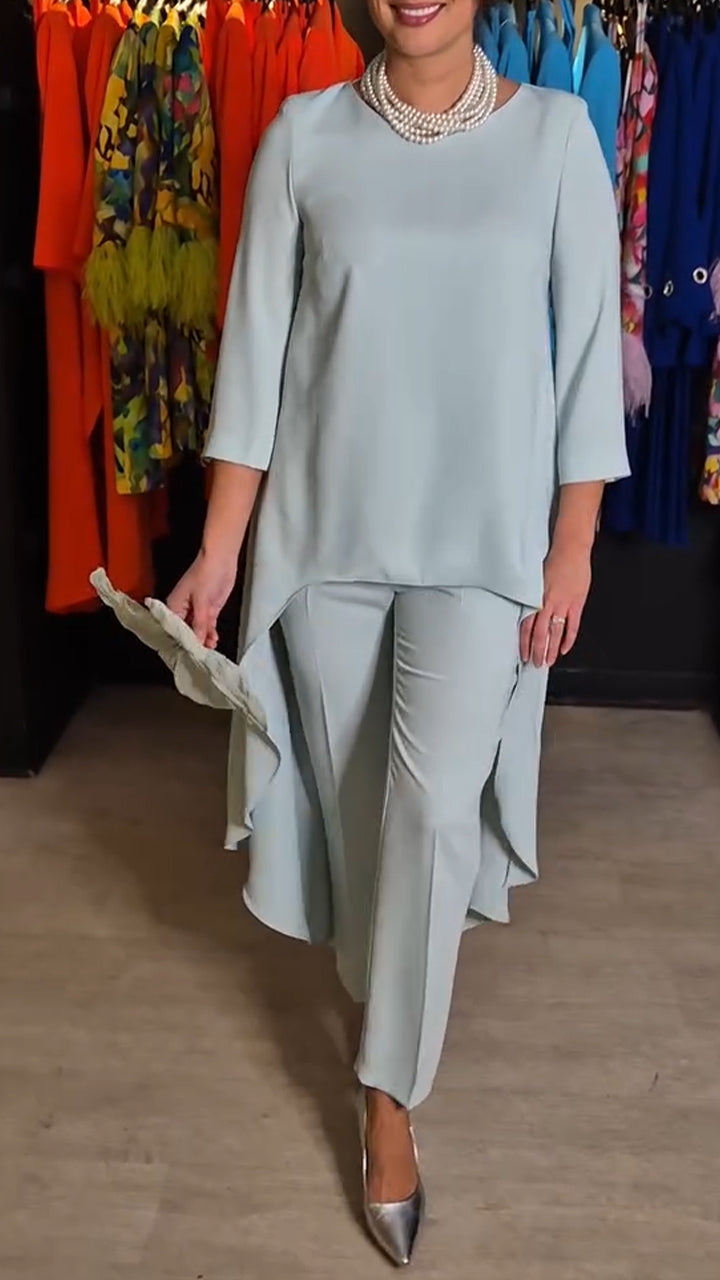 Dames Kleding Set Tweedelig Elegante Jurk en Broek