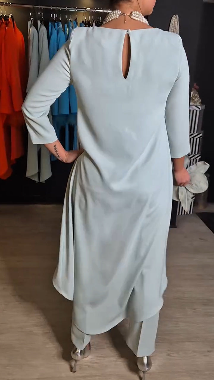 Dames Kleding Set Tweedelig Elegante Jurk en Broek