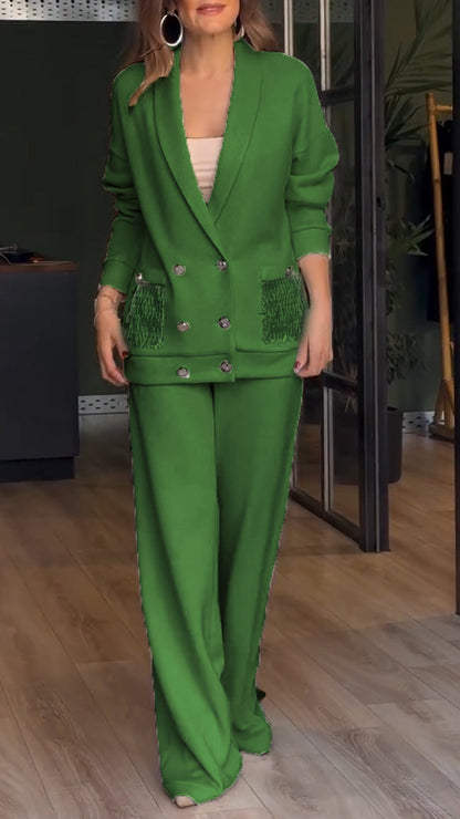 Dames Blazer Pak Tweedelig Modern Chic