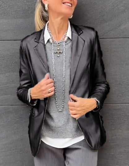 Dames Blazer Metallic Glanzend Anne-Fleur Jas