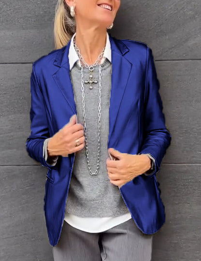 Dames Blazer Metallic Glanzend Anne-Fleur Jas