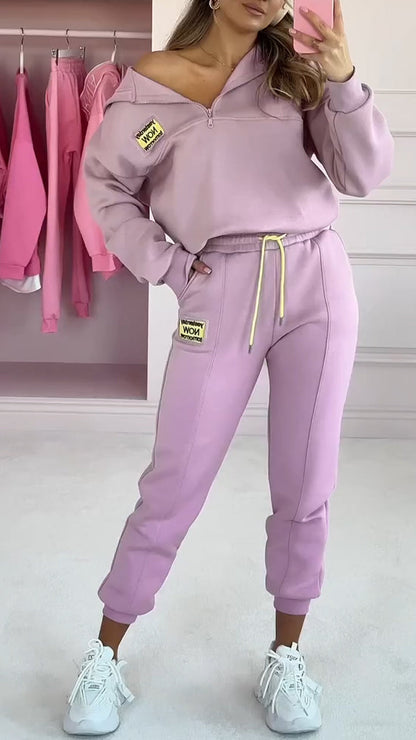 Zachte Dames Loungewear Set met Joggingbroek en Sweatshirt - StudioMarella