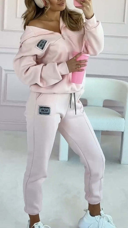 Zachte Dames Loungewear Set met Joggingbroek en Sweatshirt