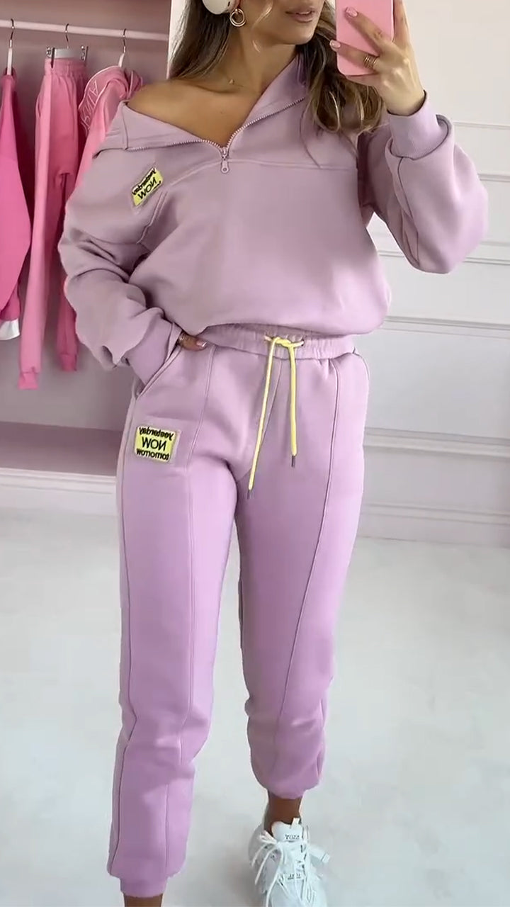 Zachte Dames Loungewear Set met Joggingbroek en Sweatshirt